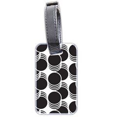 Floral Geometric Circle Black White Hole Luggage Tags (two Sides) by Alisyart