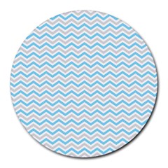 Free Plushie Wave Chevron Blue Grey Gray Round Mousepads by Alisyart