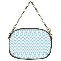 Free Plushie Wave Chevron Blue Grey Gray Chain Purses (two Sides) 