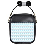 Free Plushie Wave Chevron Blue Grey Gray Girls Sling Bags Front