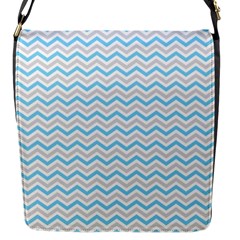 Free Plushie Wave Chevron Blue Grey Gray Flap Messenger Bag (s)