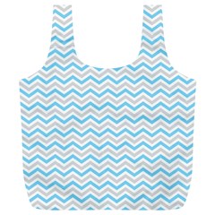 Free Plushie Wave Chevron Blue Grey Gray Full Print Recycle Bags (l)  by Alisyart