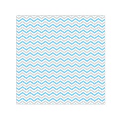 Free Plushie Wave Chevron Blue Grey Gray Small Satin Scarf (square)