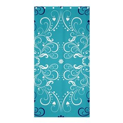 Flower Leaf Floral Love Heart Sunflower Rose Blue White Shower Curtain 36  X 72  (stall) 