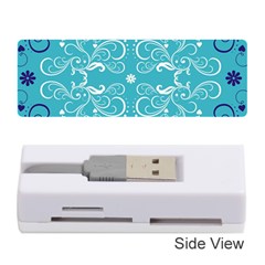 Flower Leaf Floral Love Heart Sunflower Rose Blue White Memory Card Reader (stick) 