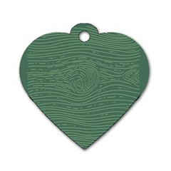 Illustration Green Grains Line Dog Tag Heart (one Side)