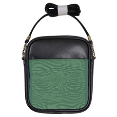 Illustration Green Grains Line Girls Sling Bags