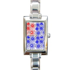 Flower Floral Smile Face Red Blue Sunflower Rectangle Italian Charm Watch by Alisyart
