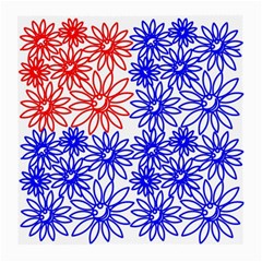 Flower Floral Smile Face Red Blue Sunflower Medium Glasses Cloth (2-side)