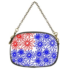 Flower Floral Smile Face Red Blue Sunflower Chain Purses (two Sides)  by Alisyart