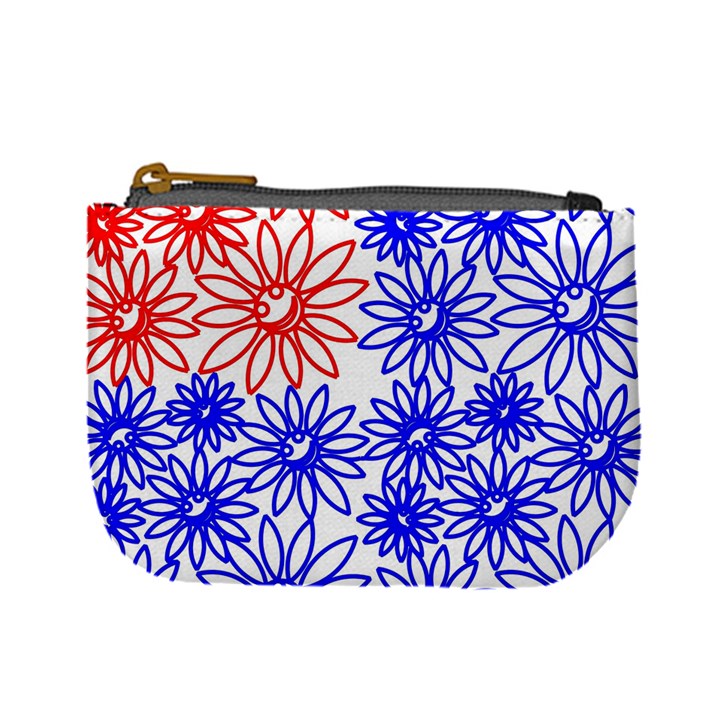 Flower Floral Smile Face Red Blue Sunflower Mini Coin Purses