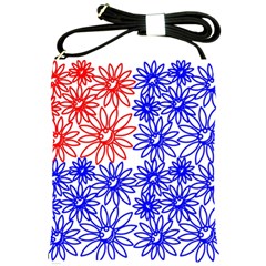 Flower Floral Smile Face Red Blue Sunflower Shoulder Sling Bags by Alisyart