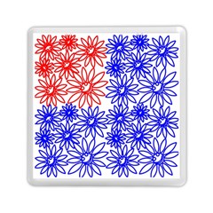 Flower Floral Smile Face Red Blue Sunflower Memory Card Reader (square) 