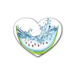 Fruit Water Slice Watermelon Heart Coaster (4 Pack)  by Alisyart