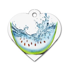 Fruit Water Slice Watermelon Dog Tag Heart (One Side)