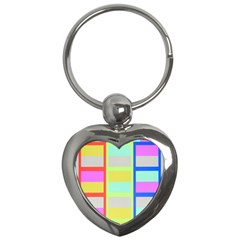 Maximum Color Rainbow Red Blue Yellow Grey Pink Plaid Flag Key Chains (heart)  by Alisyart