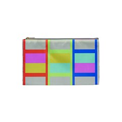 Maximum Color Rainbow Red Blue Yellow Grey Pink Plaid Flag Cosmetic Bag (small)  by Alisyart