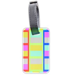 Maximum Color Rainbow Red Blue Yellow Grey Pink Plaid Flag Luggage Tags (two Sides)