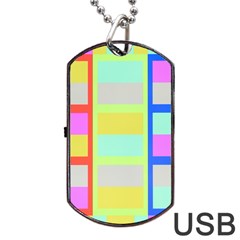 Maximum Color Rainbow Red Blue Yellow Grey Pink Plaid Flag Dog Tag Usb Flash (two Sides)