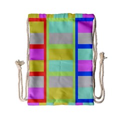 Maximum Color Rainbow Red Blue Yellow Grey Pink Plaid Flag Drawstring Bag (small) by Alisyart