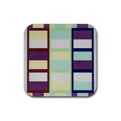 Maximum Color Rainbow Brown Blue Purple Grey Plaid Flag Rubber Coaster (square)  by Alisyart