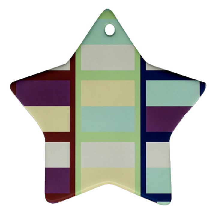 Maximum Color Rainbow Brown Blue Purple Grey Plaid Flag Star Ornament (Two Sides)