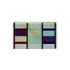 Maximum Color Rainbow Brown Blue Purple Grey Plaid Flag Cosmetic Bag (xs) by Alisyart