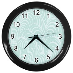 Leaf Blue Wall Clocks (black) by Alisyart