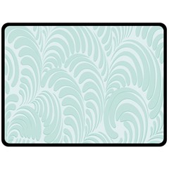 Leaf Blue Fleece Blanket (large)  by Alisyart