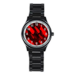 Missile Rockets Red Stainless Steel Round Watch by Alisyart