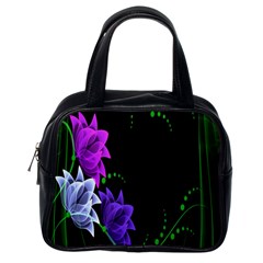 Neon Flowers Floral Rose Light Green Purple White Pink Sexy Classic Handbags (one Side)