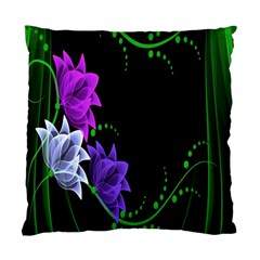 Neon Flowers Floral Rose Light Green Purple White Pink Sexy Standard Cushion Case (two Sides) by Alisyart