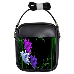 Neon Flowers Floral Rose Light Green Purple White Pink Sexy Girls Sling Bags