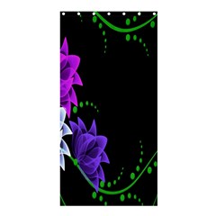 Neon Flowers Floral Rose Light Green Purple White Pink Sexy Shower Curtain 36  X 72  (stall) 
