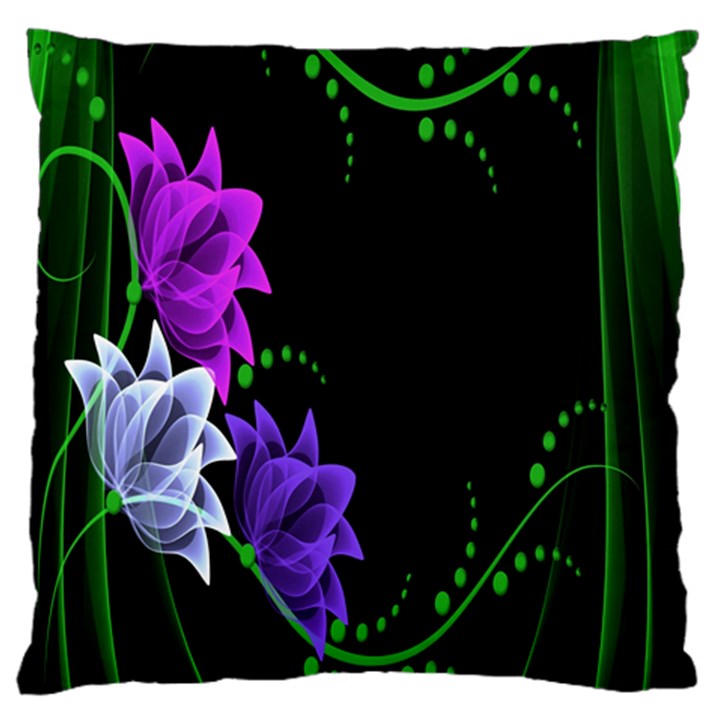 Neon Flowers Floral Rose Light Green Purple White Pink Sexy Standard Flano Cushion Case (Two Sides)