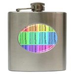 Multiplication Printable Table Color Rainbow Hip Flask (6 oz) Front