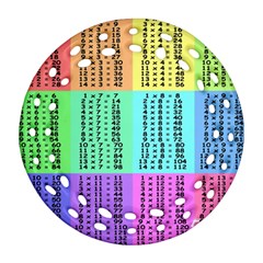 Multiplication Printable Table Color Rainbow Ornament (round Filigree)