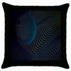 Line Light Blue Green Purple Circle Hole Wave Waves Throw Pillow Case (black) by Alisyart