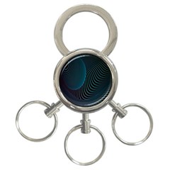 Line Light Blue Green Purple Circle Hole Wave Waves 3-ring Key Chains