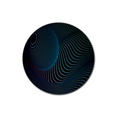 Line Light Blue Green Purple Circle Hole Wave Waves Rubber Coaster (round) 