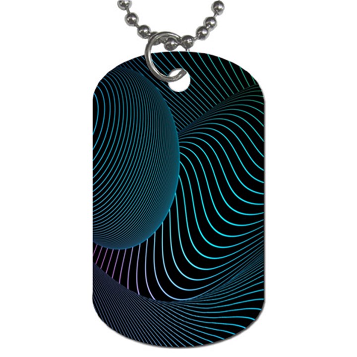 Line Light Blue Green Purple Circle Hole Wave Waves Dog Tag (Two Sides)