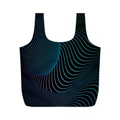 Line Light Blue Green Purple Circle Hole Wave Waves Full Print Recycle Bags (m)  by Alisyart