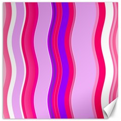 Pink Wave Purple Line Light Canvas 20  X 20   by Alisyart