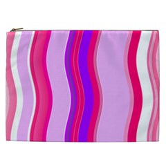 Pink Wave Purple Line Light Cosmetic Bag (xxl) 