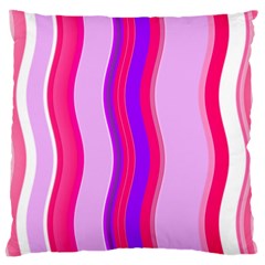 Pink Wave Purple Line Light Large Flano Cushion Case (one Side)