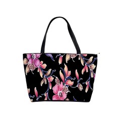 Neon Flowers Rose Sunflower Pink Purple Black Shoulder Handbags