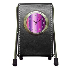 Pink Vertical Color Rainbow Purple Red Pink Line Pen Holder Desk Clocks by Alisyart