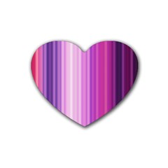 Pink Vertical Color Rainbow Purple Red Pink Line Heart Coaster (4 Pack) 