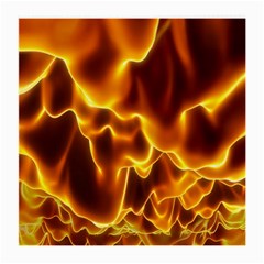 Sea Fire Orange Yellow Gold Wave Waves Medium Glasses Cloth (2-side)
