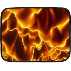 Sea Fire Orange Yellow Gold Wave Waves Fleece Blanket (mini)